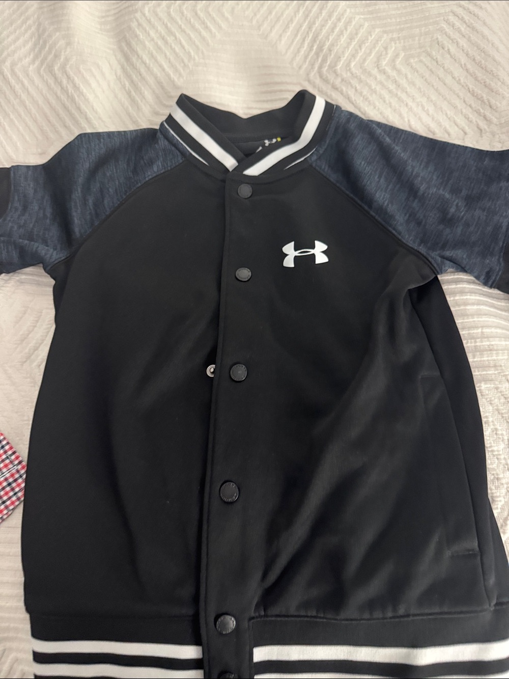 Under Armour Black & Navy Boys' Snap-Front Athletic Jacket